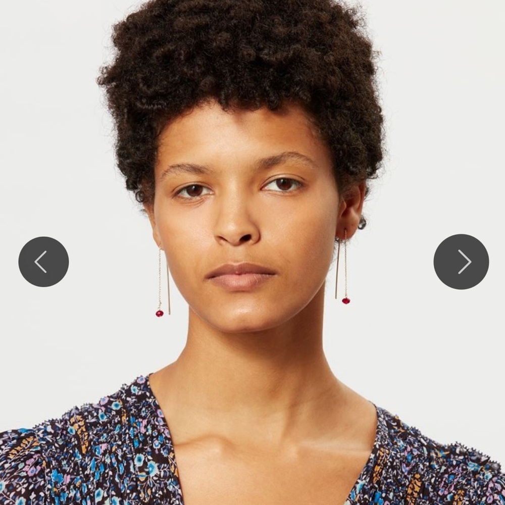 Isabel Marant Gold Earrings with Red Drops - Picture 5 of 7